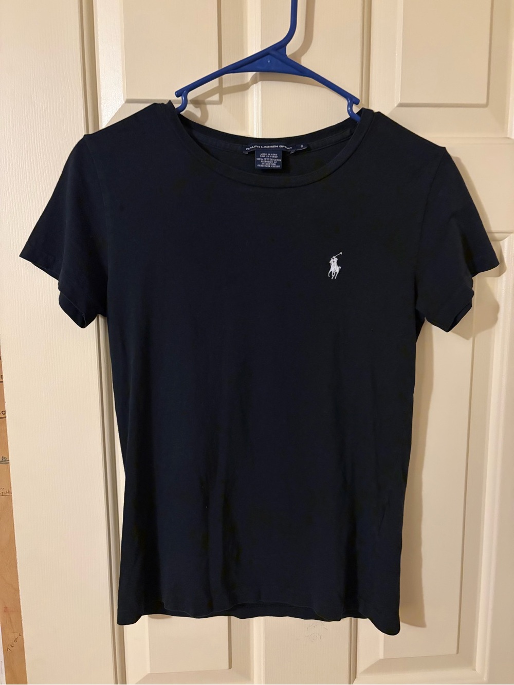 Ralph Lauren Navy Short Sleeve Tee with Small White Pony